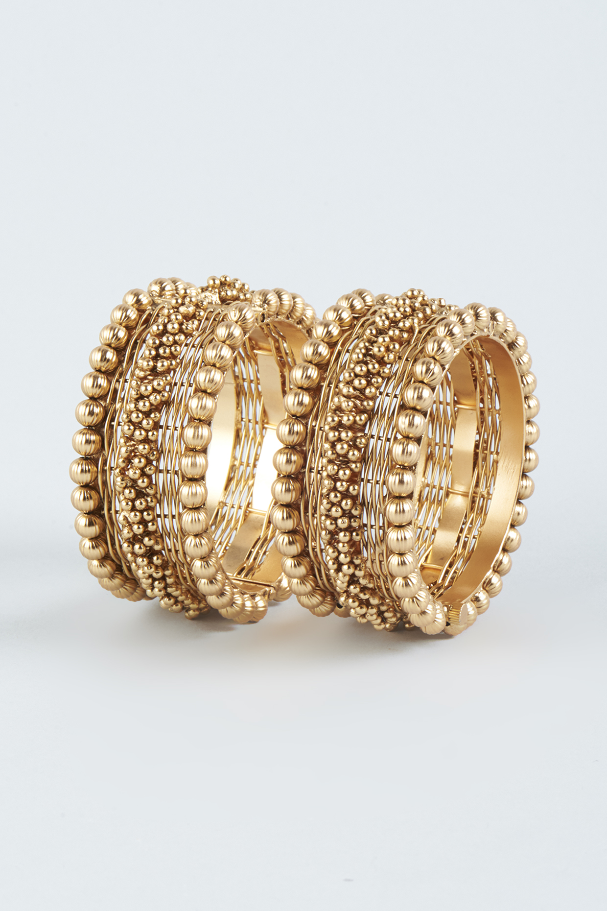 Antique Gold Finish Ghungroo Bracelets (Set of 2) by Minaki at Pernia's Pop Up Shop