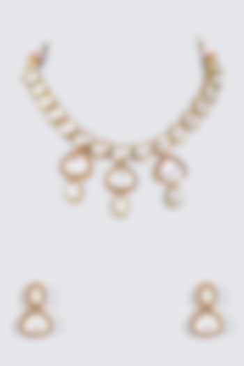 Gold Finish Meenakari Necklace Set by Minaki at Pernia's Pop Up Shop