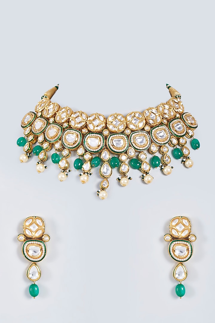 Gold Plated Beaded Necklace Set by Minaki at Pernia's Pop Up Shop