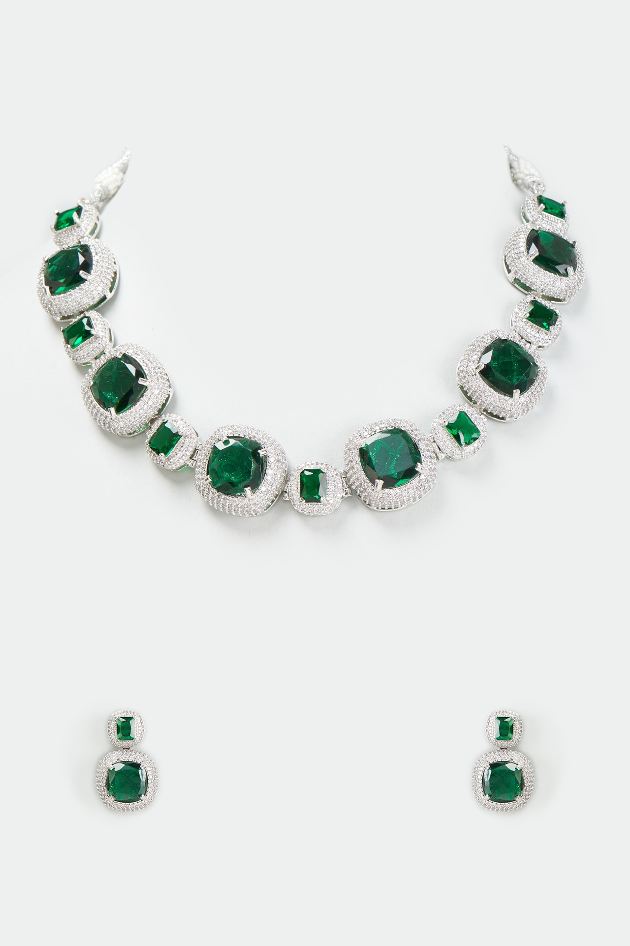 By the Yard Emerald 18K White Gold Necklace:Jian London:18K Gold Necklaces