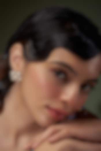 Gold Plated Kundan Polki Stud Earrings by Minaki at Pernia's Pop Up Shop