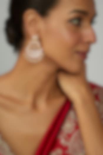 Gold Plated Kundan Polki & Green Stone Chandbali Earrings by Minaki at Pernia's Pop Up Shop