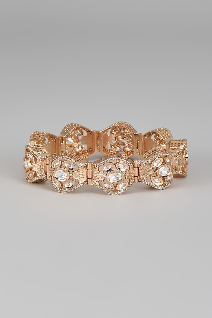 Gold Plated Kundan Polki Bracelet by Minaki at Pernia's Pop Up Shop
