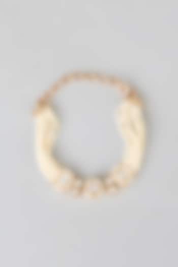 Two-Tone Finish Kundan Polki & Pearl Bracelet by Minaki at Pernia's Pop Up Shop