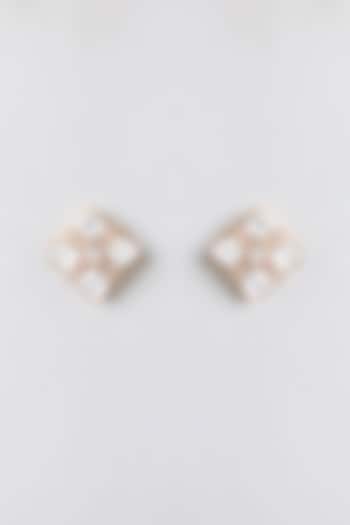 Gold Plated Kundan Polki Stud Earrings by Minaki at Pernia's Pop Up Shop