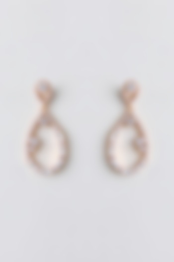 Gold Plated Cubic Zirconia Dangler Earrings by Minaki at Pernia's Pop Up Shop