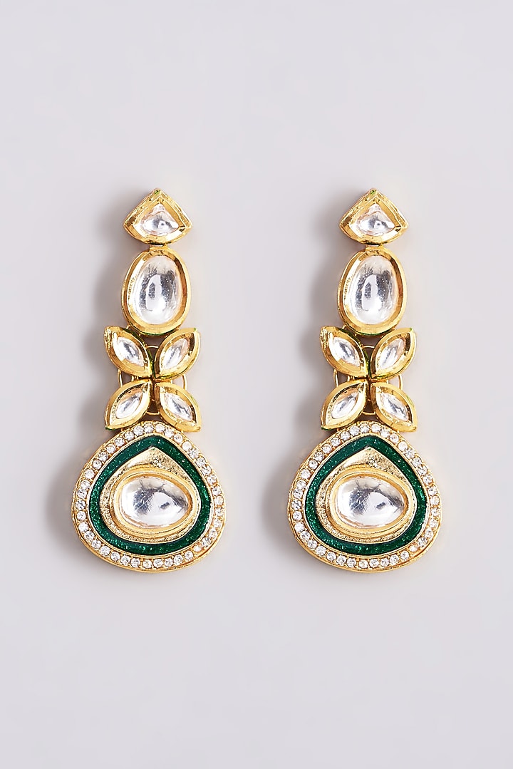 Gold Plated Kundan Polki & Beaded Multi-Layered Necklace Set by Minaki at Pernia's Pop Up Shop