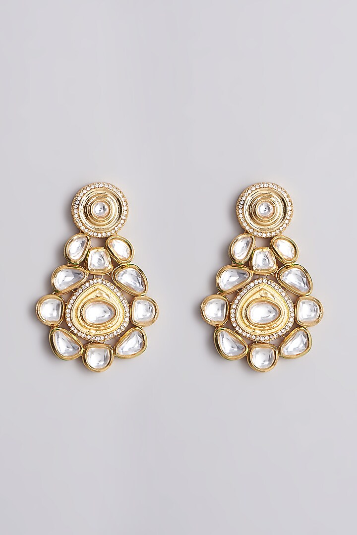 Gold Plated Zircons & Kundan Polki Bridal Necklace Set by Minaki at Pernia's Pop Up Shop