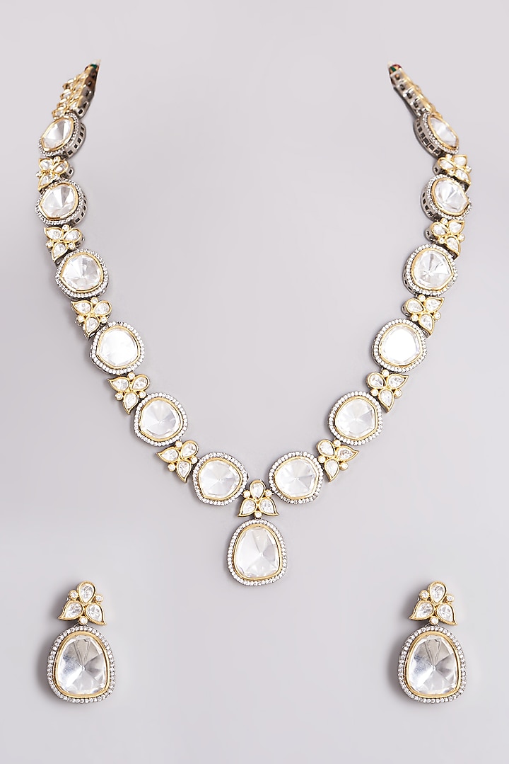 Gold Plated Kundan Polki Necklace Set by Minaki at Pernia's Pop Up Shop