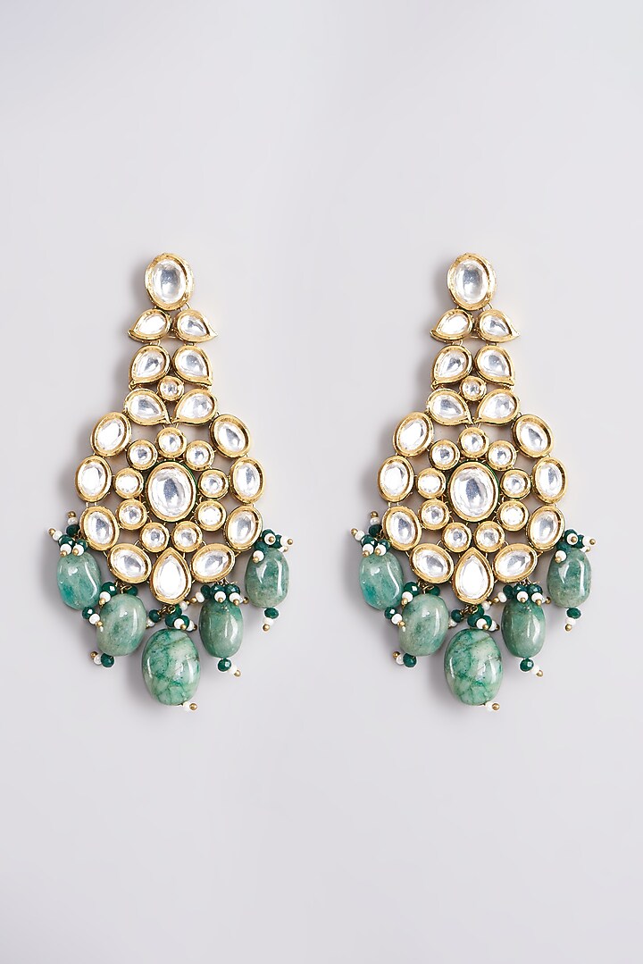 Gold Plated Kundan Polki Bridal Necklace Set by Minaki at Pernia's Pop Up Shop