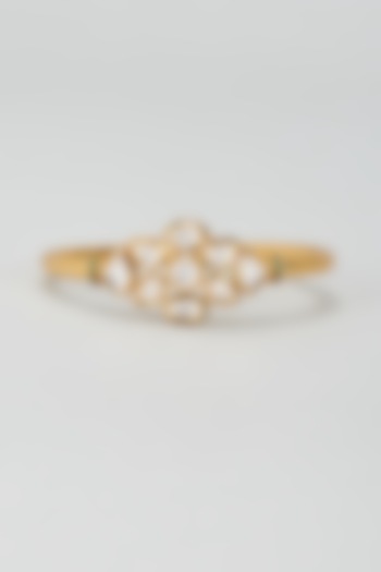Gold Plated Kundan Polki Meenakari Floral Bracelet by Minaki at Pernia's Pop Up Shop