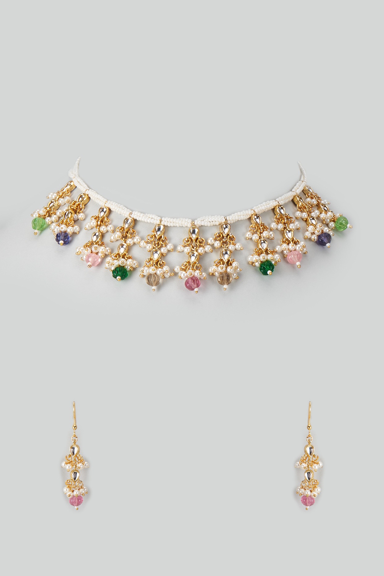Micron gold brass polish,Kundan polki,pearls