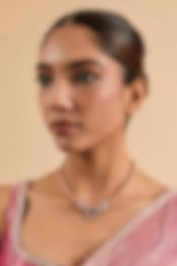 Rose Gold Finish Cubic Zirconia Necklace by Minaki at Pernia's Pop Up Shop