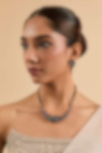 Two Tone Finish Multi-Colored Cubic Zirconia Necklace Set by Minaki at Pernia's Pop Up Shop