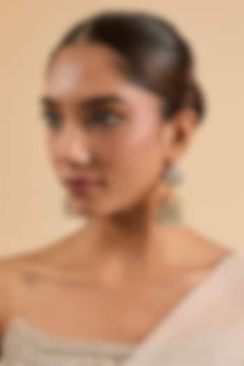 Gold Plated Kundan Polki & Multi-Colored Beaded Jhumka Earrings by Minaki at Pernia's Pop Up Shop