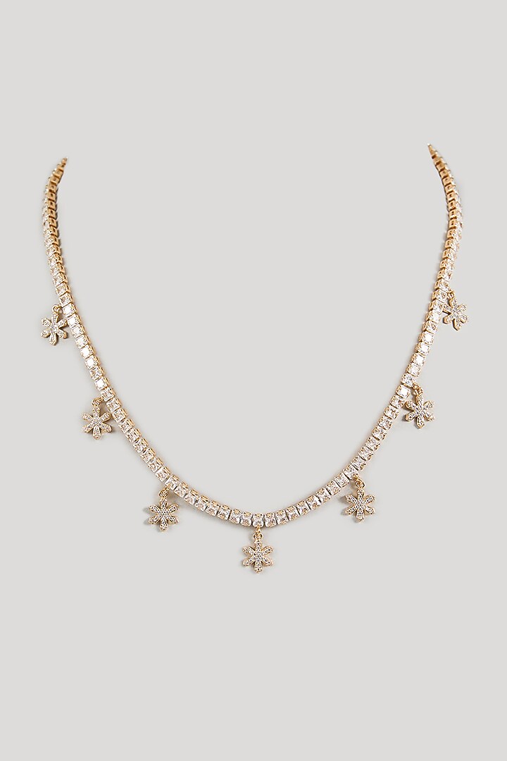 Gold Plated Cubic Zirconia Necklace by Minaki at Pernia's Pop Up Shop