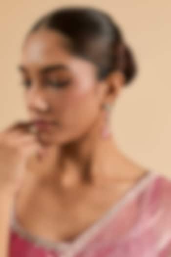 Gold Plated Kundan Polki & Pink Stone Dangler Earrings by Minaki at Pernia's Pop Up Shop