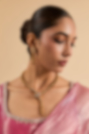 Gold Plated Red Cubic Zirconia Necklace Set by Minaki at Pernia's Pop Up Shop