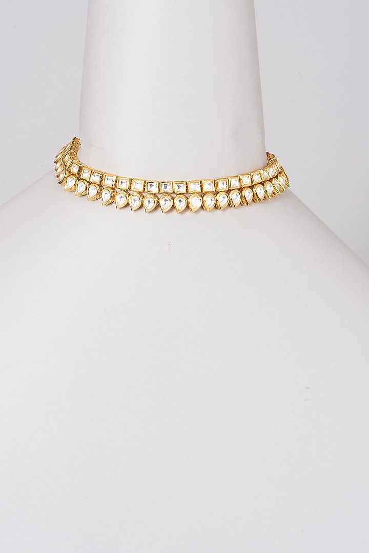 Gold Plated Kundan Polki Necklace by Minaki at Pernia's Pop Up Shop