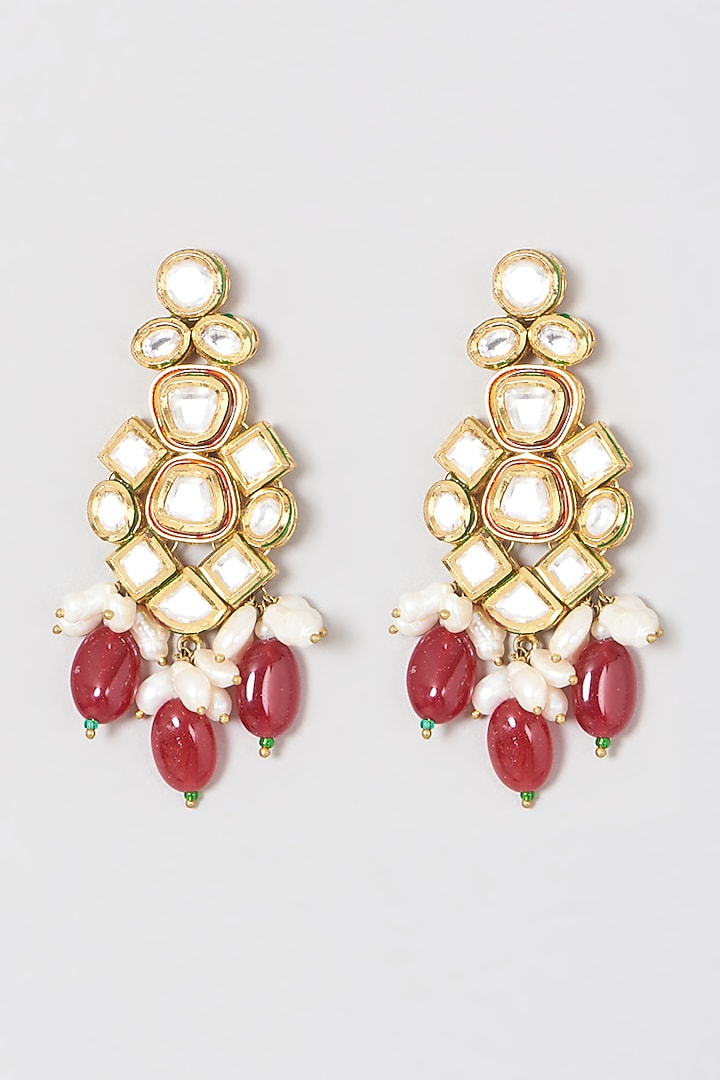 Gold Plated Kundan Polki Necklace Set by Minaki at Pernia's Pop Up Shop