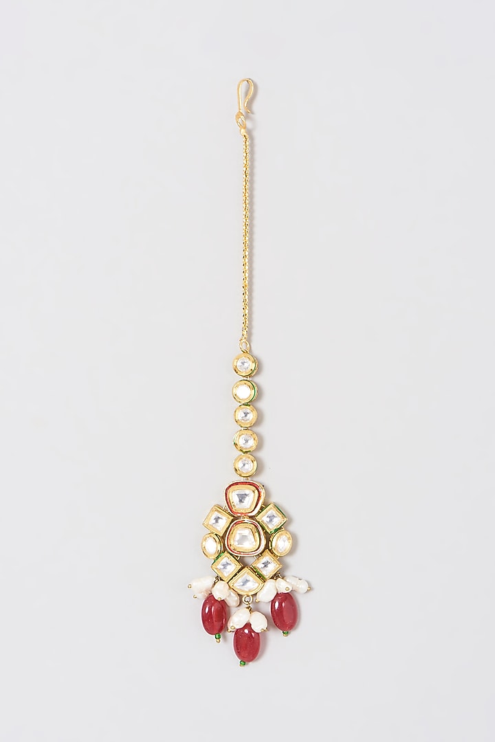 Gold Plated Kundan Polki Necklace Set by Minaki at Pernia's Pop Up Shop