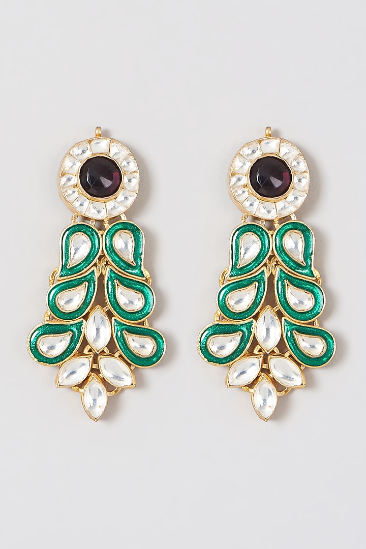 Gold Plated Meenakari Necklace Set With Kundan Polki by Minaki at Pernia's Pop Up Shop