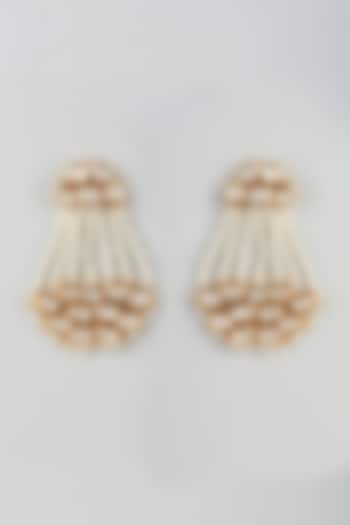 Gold Plated Kundan Polki Earrings by Minaki