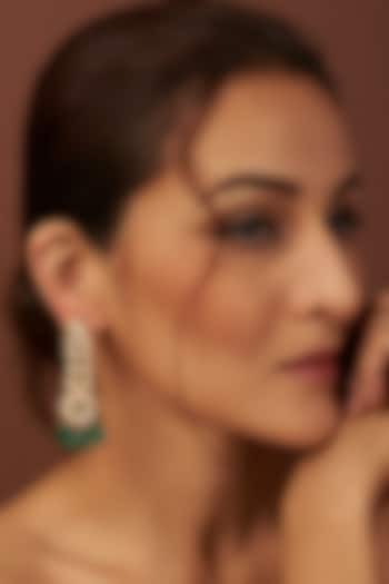 Gold Plated Kundan Polki Dangler Earrings by Minaki at Pernia's Pop Up Shop