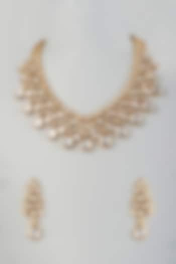 Gold Plated Kundan Polki Necklace Set by Minaki at Pernia's Pop Up Shop