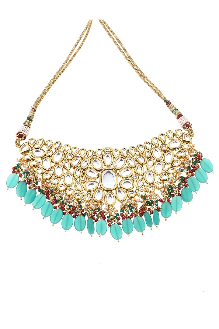 Gold Plated Agate Beads Necklace Set by Minaki at Pernia's Pop Up Shop