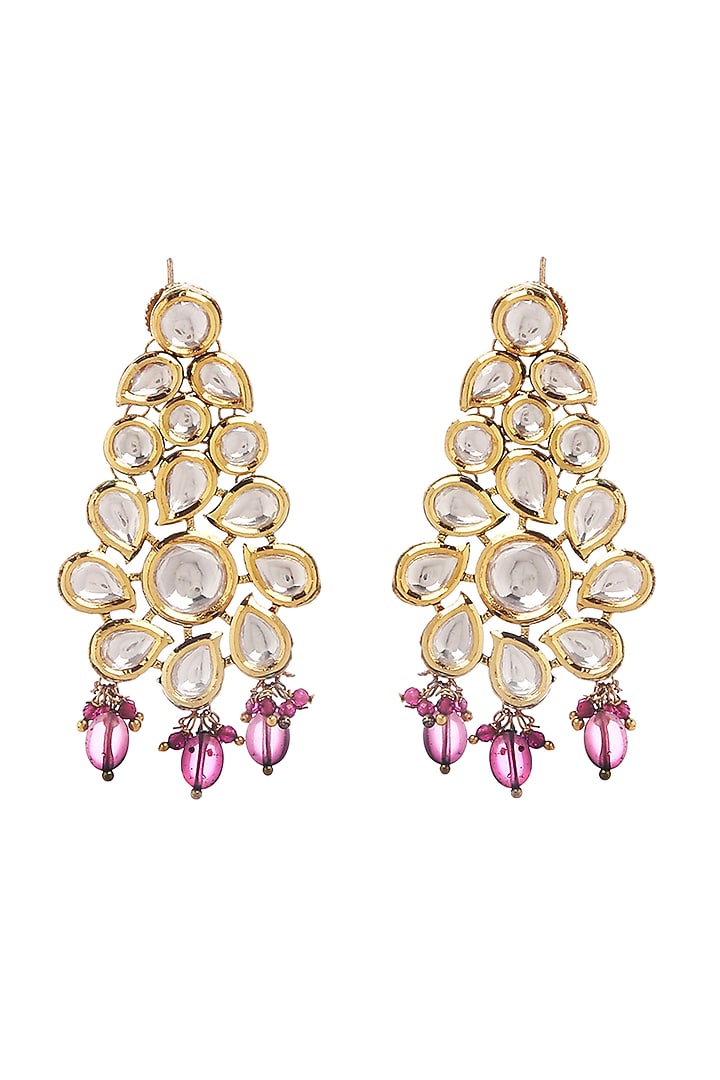 Gold Plated Ruby Beads Necklace Set by Minaki at Pernia's Pop Up Shop