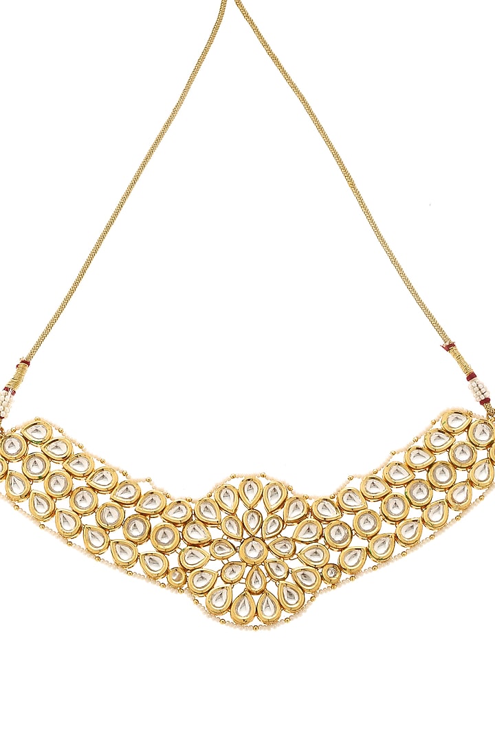 Gold Plated Kundan Polki Choker Necklace Set by Minaki at Pernia's Pop Up Shop