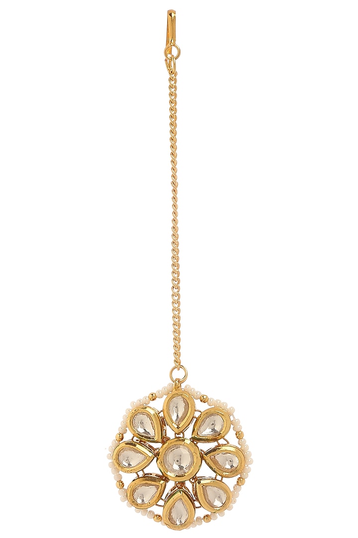 Gold Plated Kundan Polki Choker Necklace Set by Minaki at Pernia's Pop Up Shop