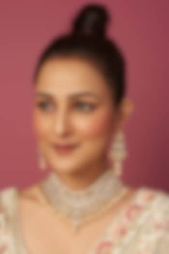 Gold Plated Kundan Polki & Pearl Necklace Set by Minaki at Pernia's Pop Up Shop