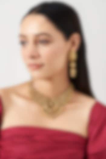 Gold Finish Necklace Set by Minaki at Pernia's Pop Up Shop