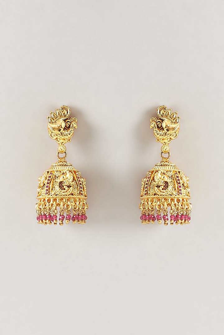 Gold Finish Ganesha Temple Necklace Set by Minaki at Pernia's Pop Up Shop