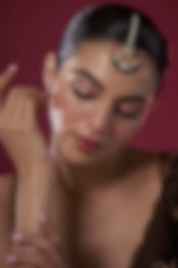 Gold Plated Kundan Polki & Emerald Beaded Maang Tikka by Minaki at Pernia's Pop Up Shop