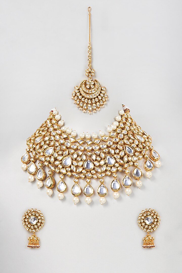 Gold Plated Pearl Necklace Set by Minaki at Pernia's Pop Up Shop