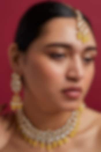 Gold Plated Beaded Choker Necklace Set by Minaki at Pernia's Pop Up Shop