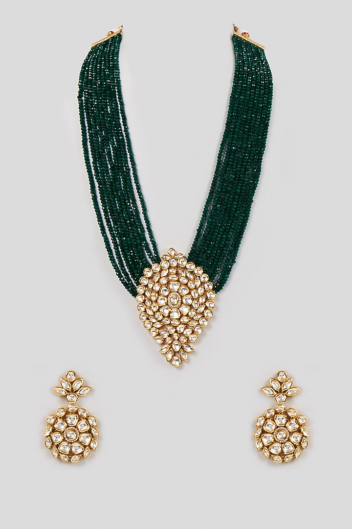 Gold Plated Onyx Necklace Set by Minaki at Pernia's Pop Up Shop