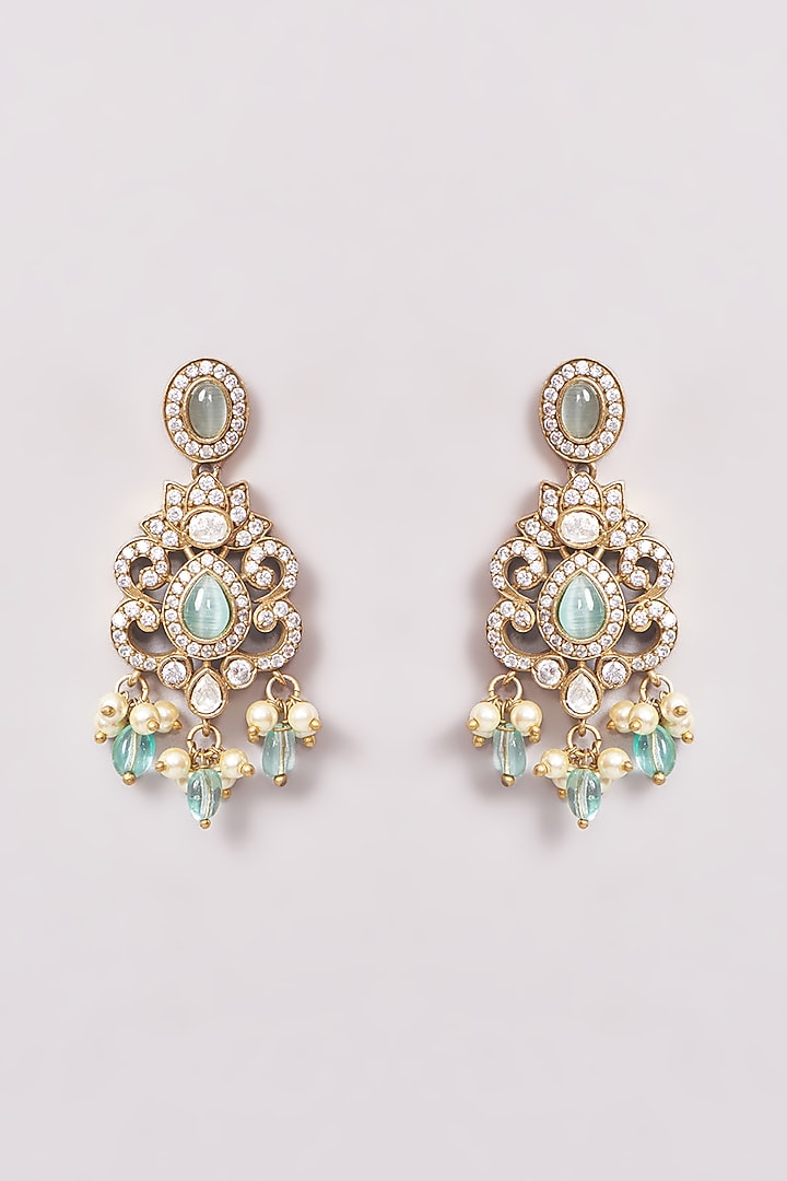 Gold Plated Kundan Polki & Beaded Layered Necklace Set by Minaki at Pernia's Pop Up Shop