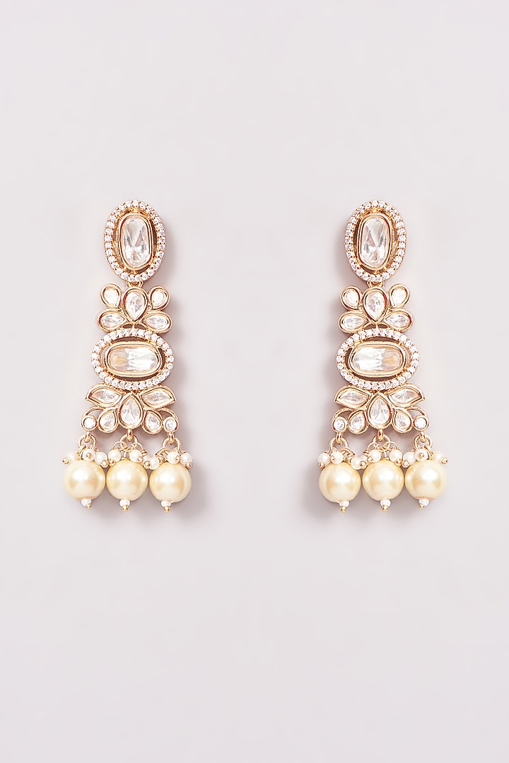Gold Plated Kundan Polki & Pearl Necklace Set by Minaki at Pernia's Pop Up Shop