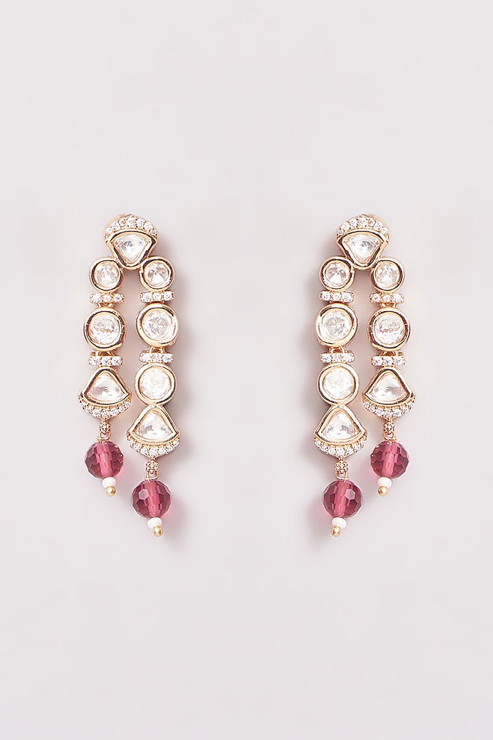 Gold Plated Kundan Polki & Beaded Necklace Set by Minaki at Pernia's Pop Up Shop