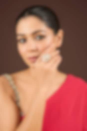 Gold Plated Kundan Polki & Crystal Ring by Minaki at Pernia's Pop Up Shop