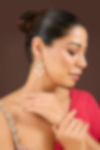 Gold Plated Kundan Polki & Pink Beaded Dangler Earrings by Minaki at Pernia's Pop Up Shop