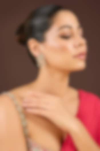 Gold Plated Kundan Polki & Mint Stone Dangler Earrings by Minaki at Pernia's Pop Up Shop