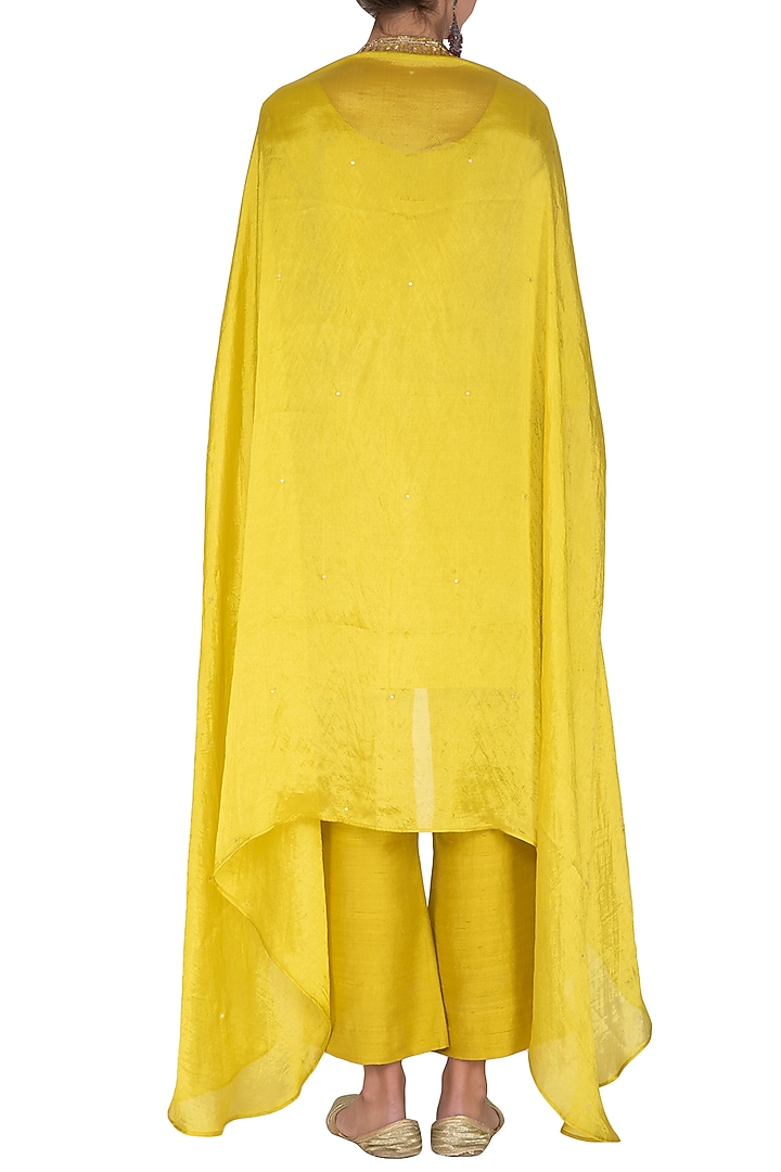 Deep Yellow Embroidered Kurta Set by Mint Blush at Pernia's Pop Up Shop