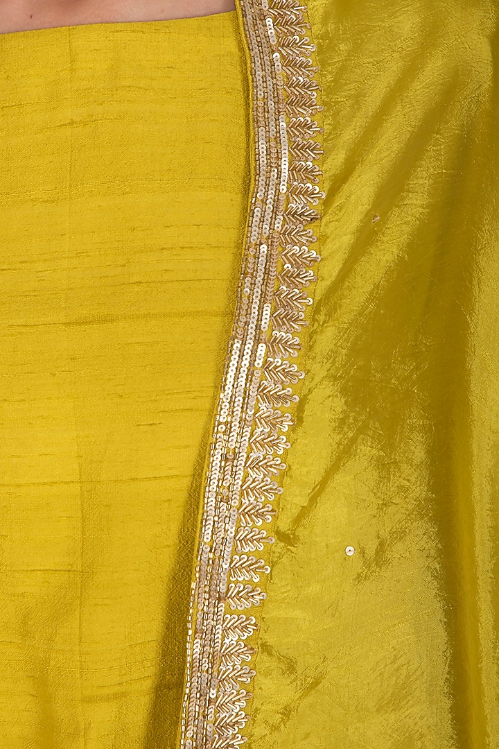 Deep Yellow Embroidered Kurta Set by Mint Blush at Pernia's Pop Up Shop