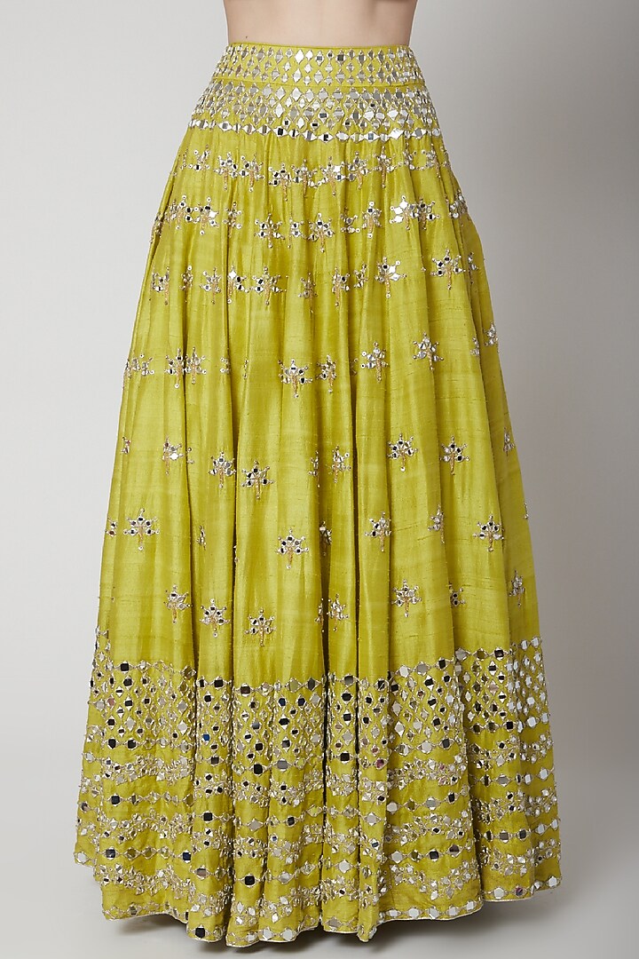 Bright Green Embroidered Wedding Lehenga Set by Mint Blush at Pernia's Pop Up Shop