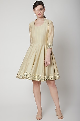 Pastel Green Embroidered Dress by Mint Blush